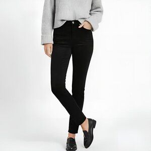 J. Crew 9" High-Rise Velvet Toothpick Jeans Black 29T (Tall) Preppy